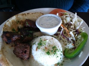 The Lamb Kebabs were so good, Kay tried to snatch a piece of her meal before I could photograph it.