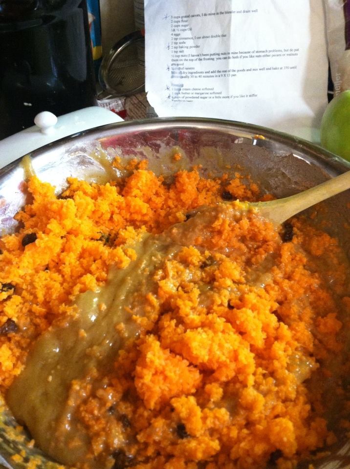 Carrot Cake in Progress