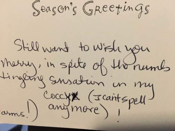 Tingling Coccyx Greeting.